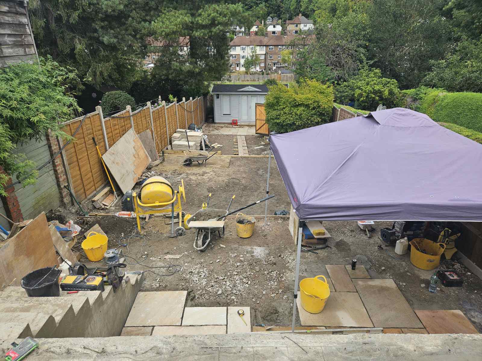 Construction phase of a garden